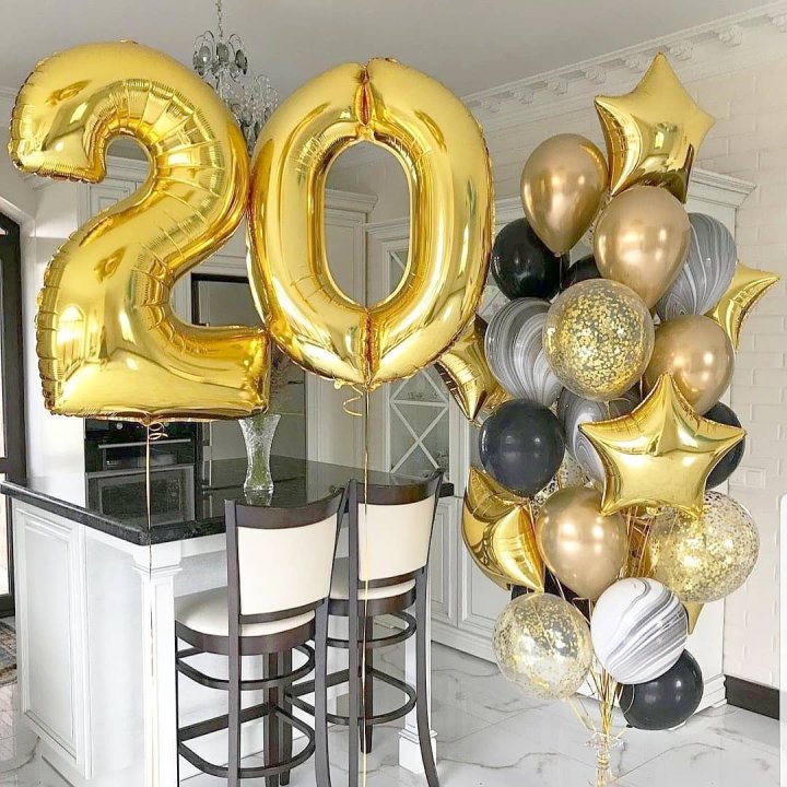 Фольгированный шар Золотая Цифра в Мурманске