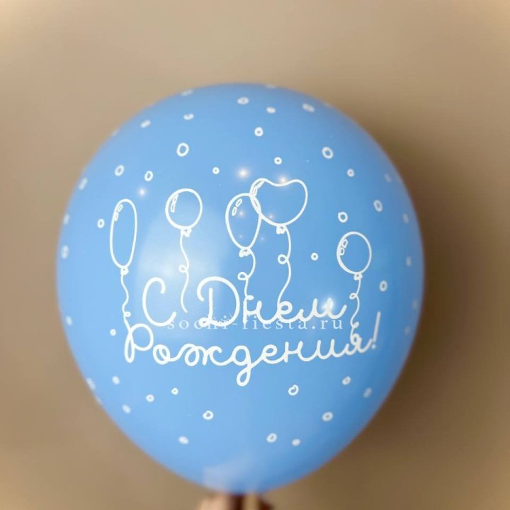 Гелиевый латексный шар С днем рождения! матовый в Мурманске