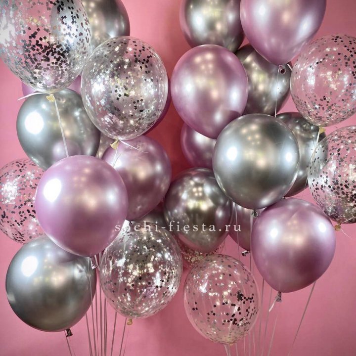 Фонтан шаров "Сильвер пинк" в Мурманске