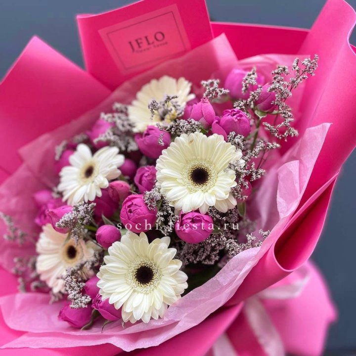 Букет гербер и мисти бабблс  в Мурманске