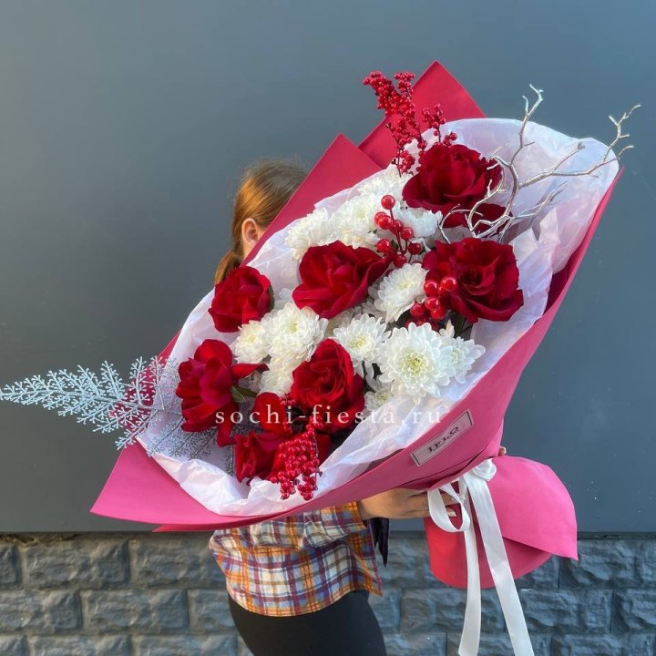 Букет "Яркая зима" в Мурманске