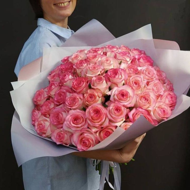 101 роза Джумилия в оформлении  в Мурманске