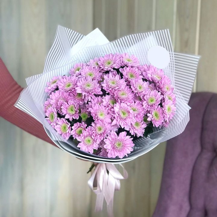 Букет розовых хризантем в Мурманске