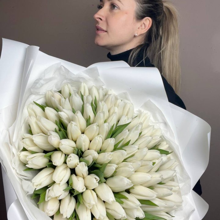 101 белый тюльпан №2 в Мурманске