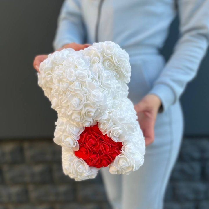 Медведь с красным седцем в Мурманске