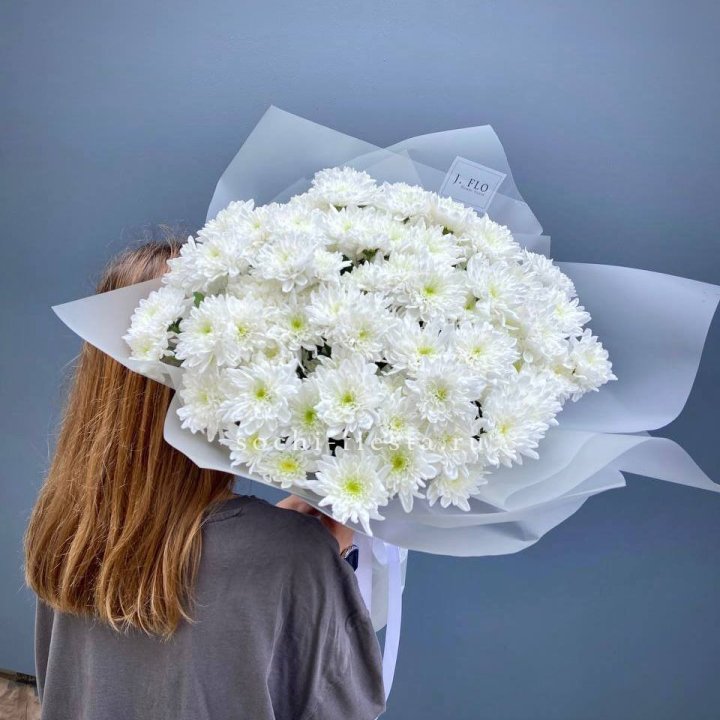 Букет хризантем "Белая снежинка" в Мурманске