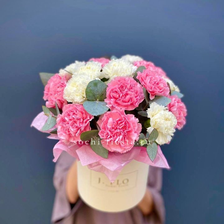 Диантусы в цилиндре в Мурманске