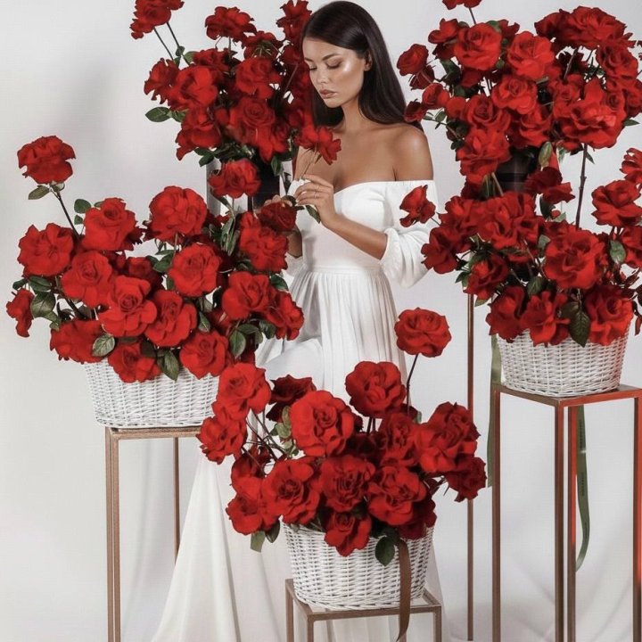 Сет из красных французских роз в Мурманске