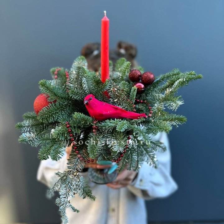 Новогодняя композиция в бокале в Мурманске