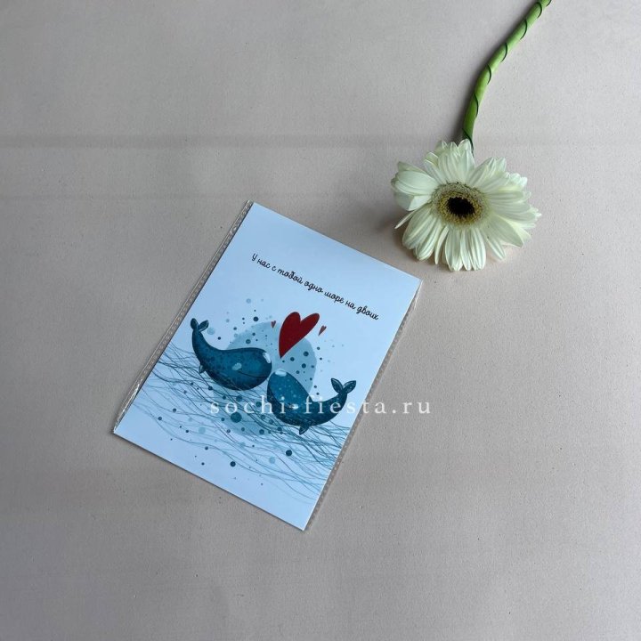 Открытка к букету "У нас с тобой одно море на двоих" в Мурманске