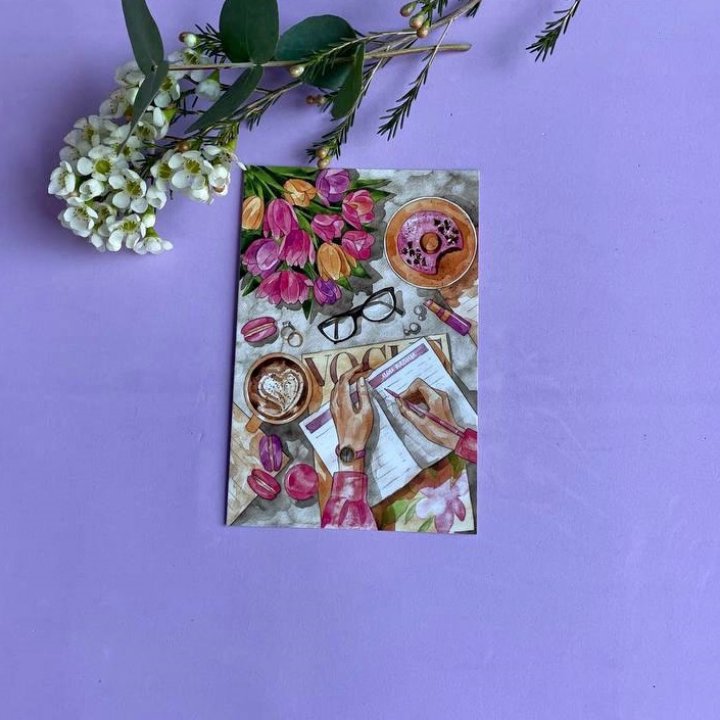 Открытка к букету "Леди на работе" в Мурманске