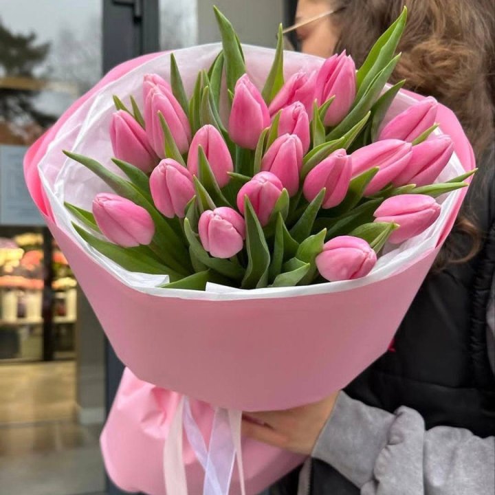  19 розовых тюльпанов в Мурманске