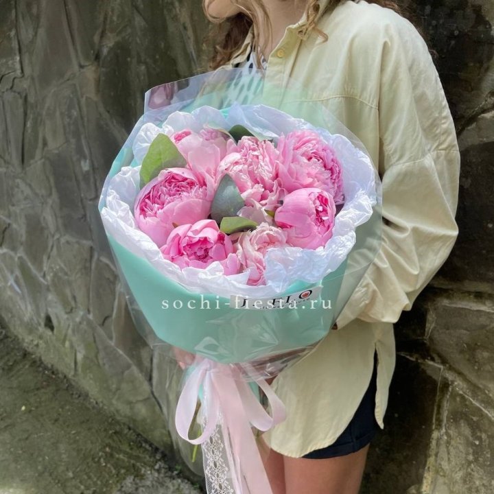 7 зефирных пионов в фоамиране в Мурманске