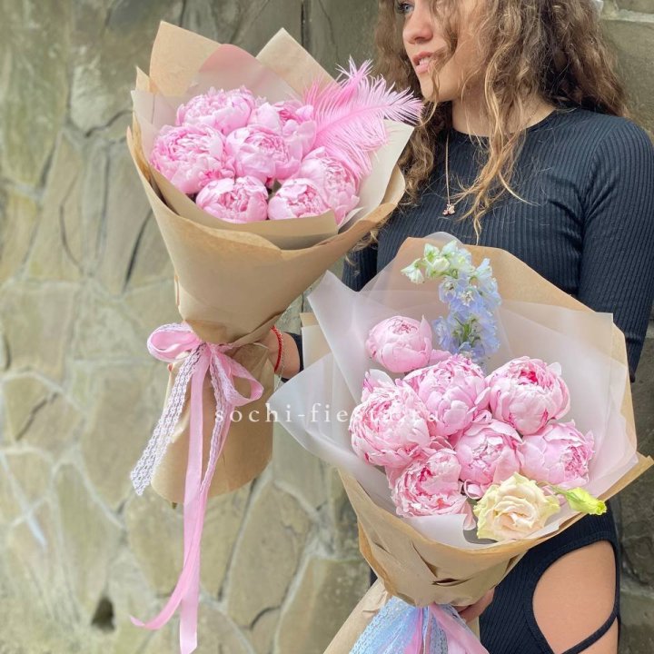 7 зефирных пионов  в Мурманске