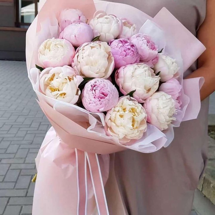 Букет пионов "Маршмелоу" в Мурманске