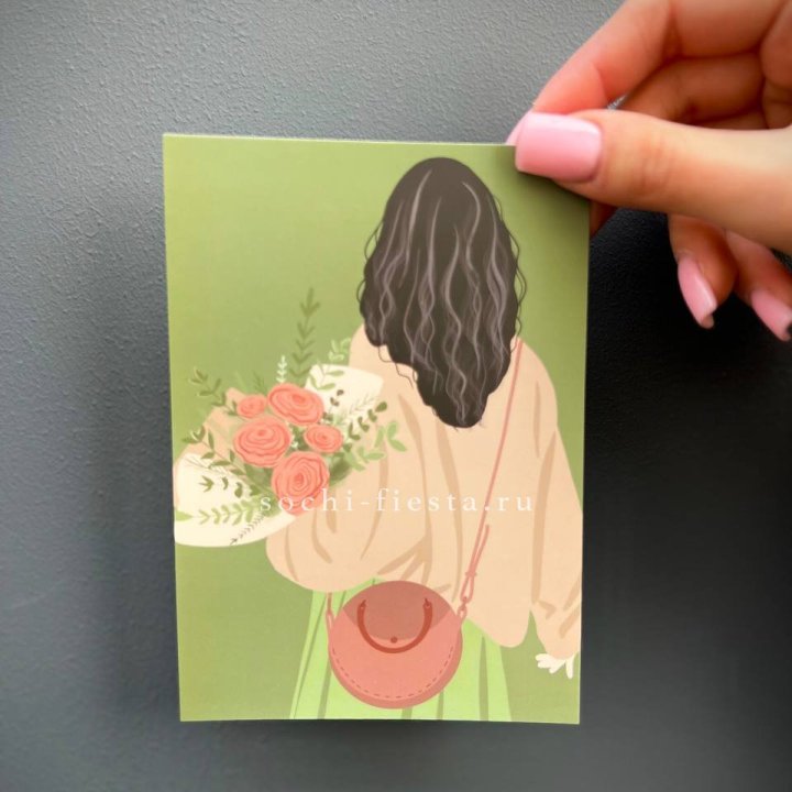 Открытка к букету "Потрясающая девушка" в Мурманске