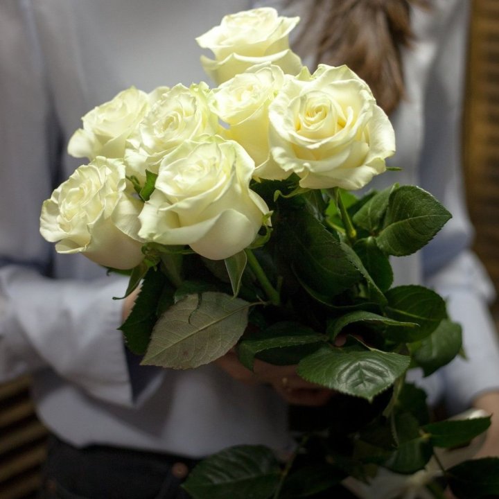 7 белых роз в Мурманске