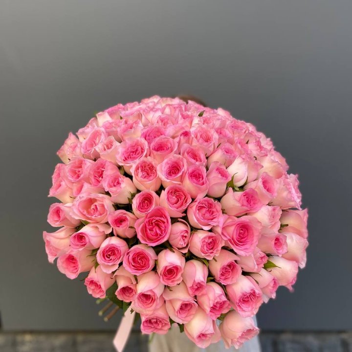 101 розовая роза в Мурманске