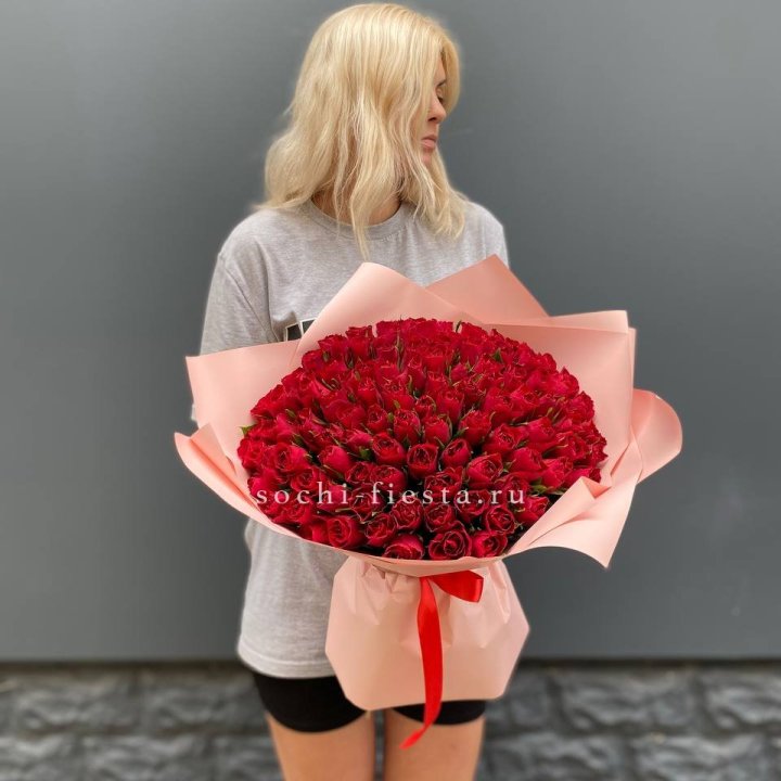 101  красная кенийская роза  в Мурманске