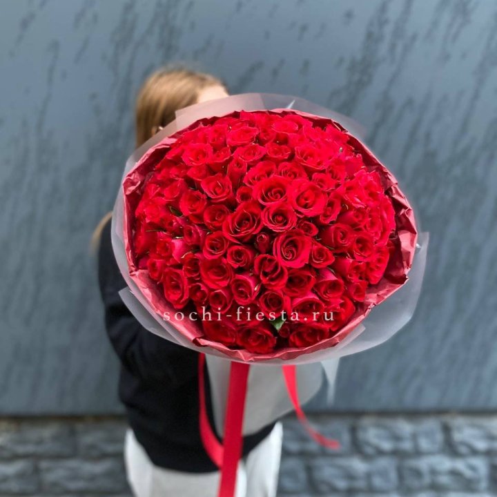 101  красная кенийская роза  в Мурманске