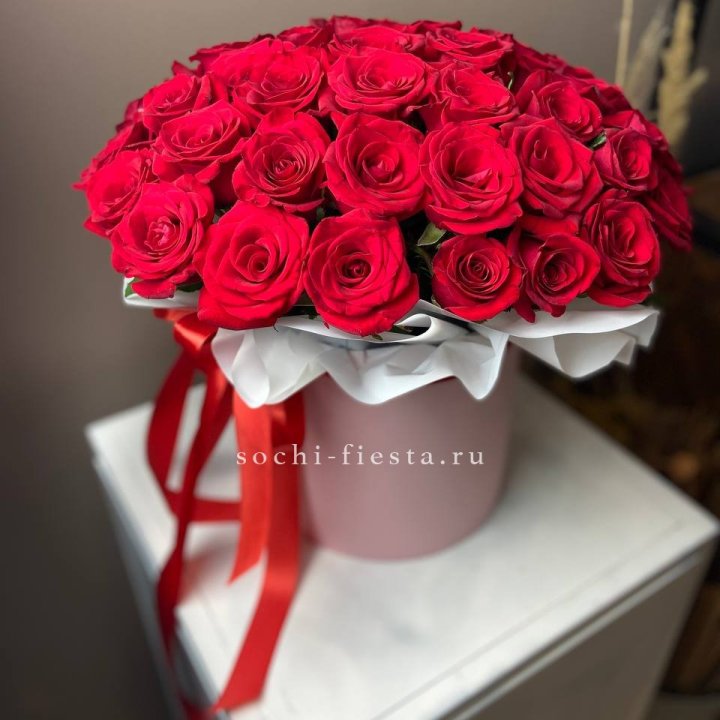 Красные розы 51шт  в коробке в Мурманске
