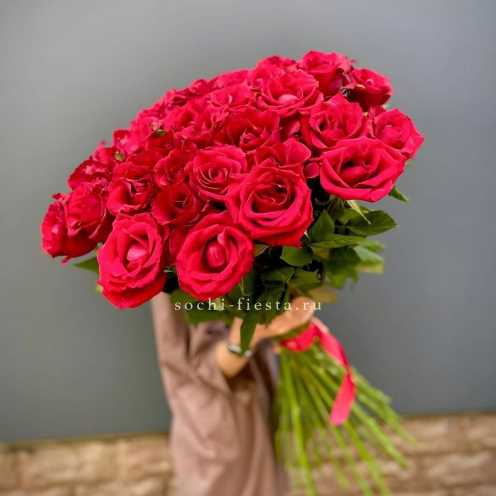 51 высокая красная роза в Мурманске