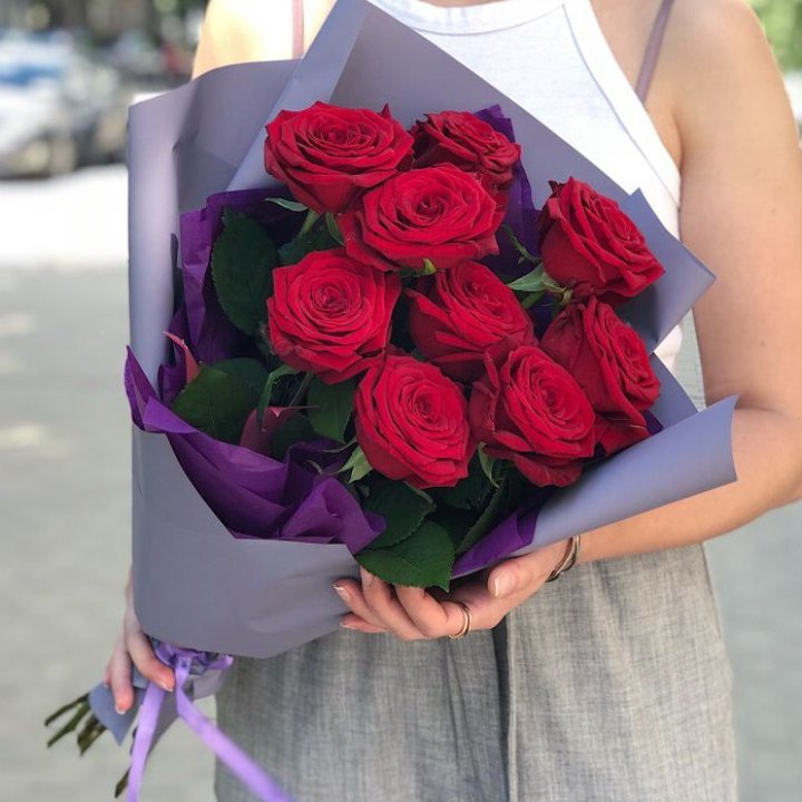 9  красных роз №1 в Мурманске