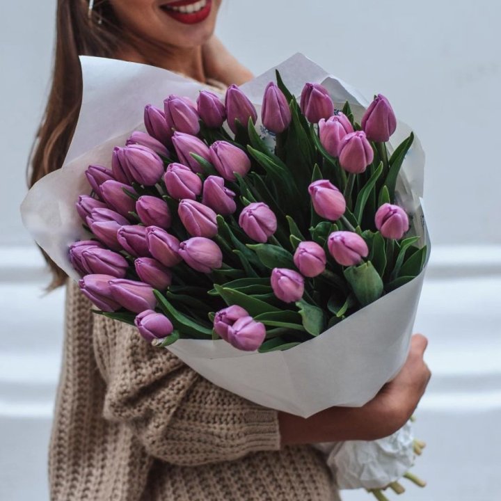 39 сиреневых тюльпанов в Мурманске
