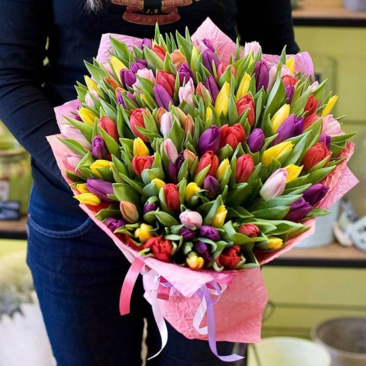 101 тюльпан "Джуси" в Мурманске